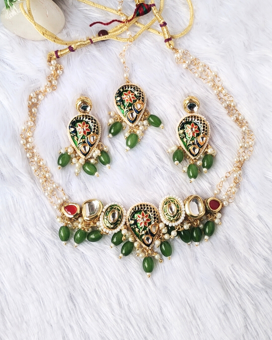 Green Kundan Necklace